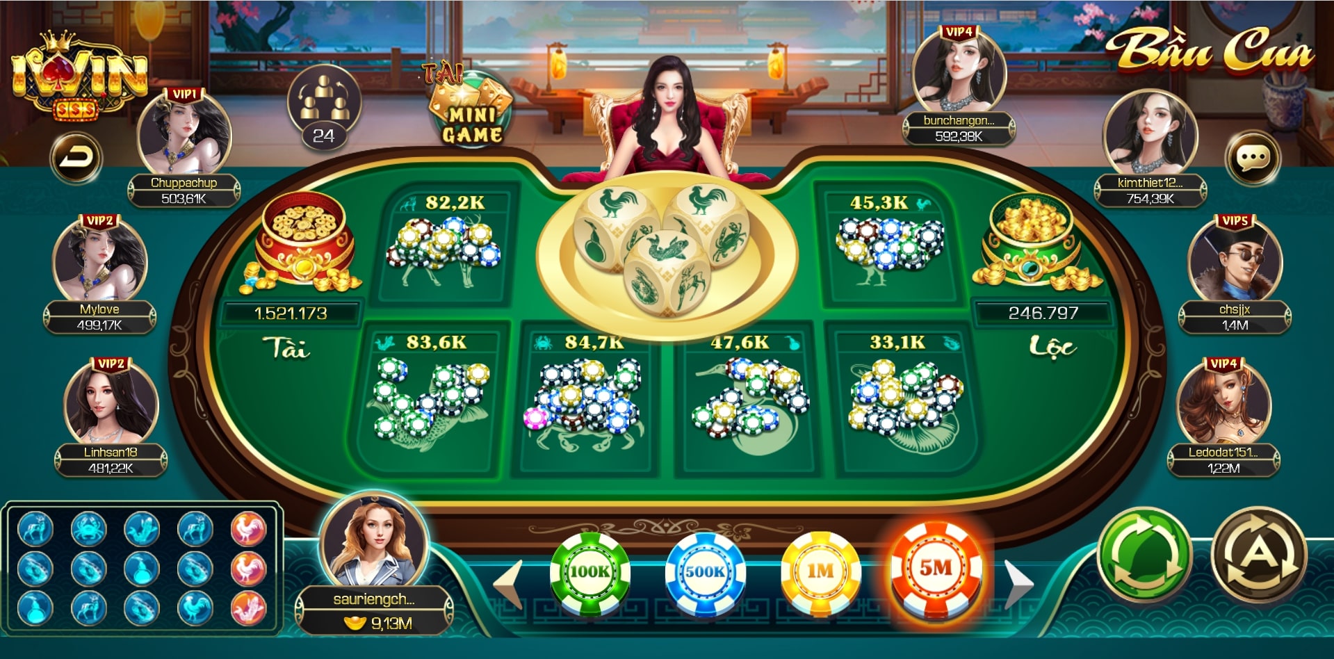 Game Bầu Cua Nổ Hũ Tài Lộc tại iWin Club
