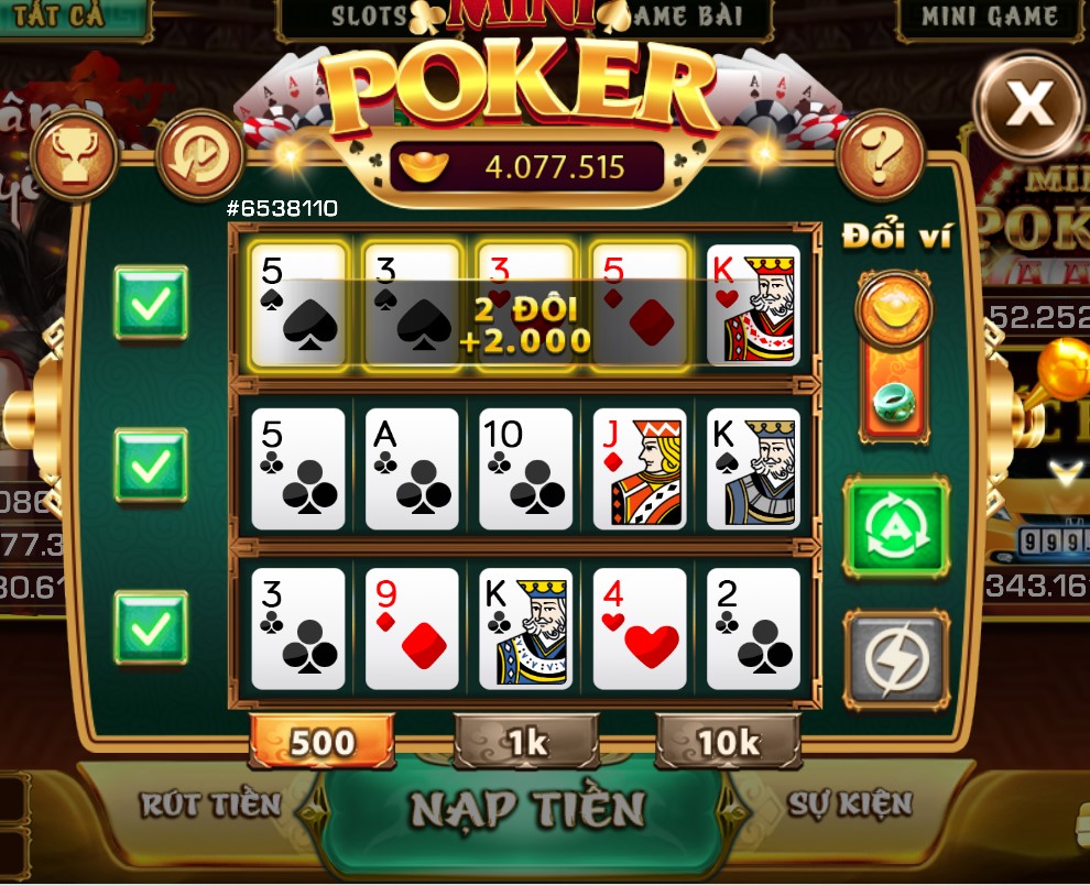 Game nổ hũ Mini Poker tại iWin Club