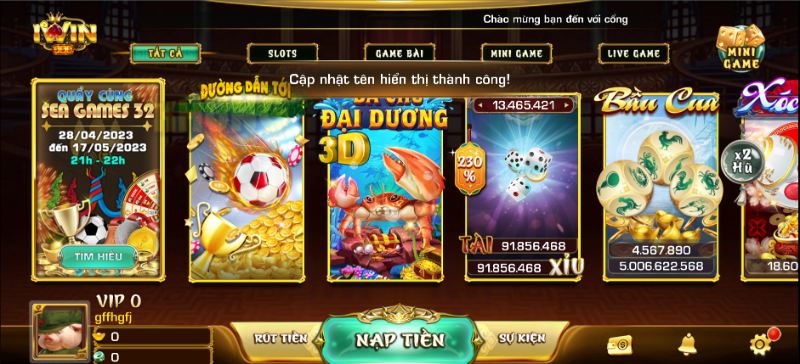 Chơi game iWin Club qua phần mềm Android Gameloop