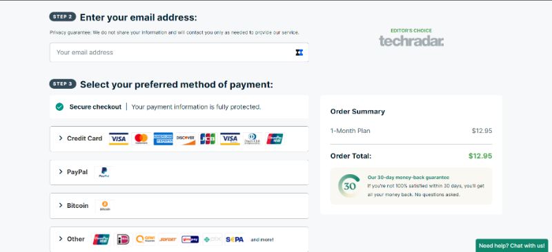 Điền thông tin thanh toán