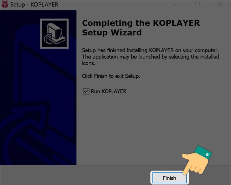Nhận finish để hoàn thành