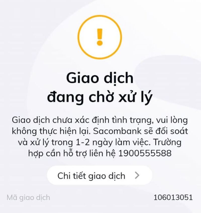 Sacombank bị lỗi khiến anh em không giao dịch tới iWin Club