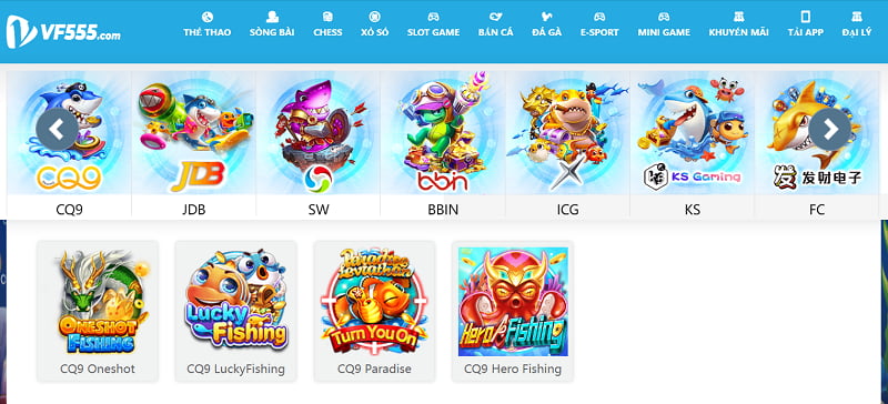 App game VF555 sở hữu kho tàng game đa dạng, phong phú